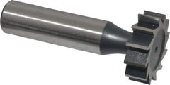 Interstate - 1" Diam x 5/16" Face Width, Cobalt, 12 Teeth, Shank Connection Woodruff Keyseat Cutter - Uncoated, 2-5/16" OAL x 1/2" Shank, Straight Teeth, ANSI 1008, Old Standard B - Exact Tool & Supply