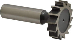 Interstate - 1-1/4" Diam x 5/16" Face Width, Cobalt, 14 Teeth, Shank Connection Woodruff Keyseat Cutter - Uncoated, 2-5/16" OAL x 1/2" Shank, Straight Teeth, ANSI 1010, Old Standard D - Exact Tool & Supply