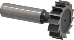 Interstate - 1-1/4" Diam x 3/8" Face Width, Cobalt, 14 Teeth, Shank Connection Woodruff Keyseat Cutter - Uncoated, 2-3/8" OAL x 1/2" Shank, Straight Teeth, ANSI 1210, Old Standard E - Exact Tool & Supply