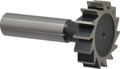 Interstate - 1-3/8" Diam x 3/8" Face Width, Cobalt, 14 Teeth, Shank Connection Woodruff Keyseat Cutter - Uncoated, 2-3/8" OAL x 1/2" Shank, Straight Teeth, ANSI 1211, Old Standard F - Exact Tool & Supply