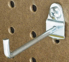 Triton - 3/16" Diam, 1-1/8" Long Straight Arm Pegboard Hook - 1-1/2" Projection, 90° Bend, 1/2" Bend Length, Steel - Exact Tool & Supply