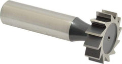 Interstate - 1" Diam x 5/16" Face Width, High Speed Steel, 12 Teeth, Shank Connection Woodruff Keyseat Cutter - Uncoated, 2-5/16" OAL x 1/2" Shank, Straight Teeth, ANSI 1008, Old Standard B - Exact Tool & Supply