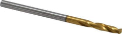 Guhring - #41 130° Parabolic Flute Cobalt Screw Machine Drill Bit - TiN Finish, Right Hand Cut, 14mm Flute Length, 43mm OAL, Standard Point, Straight Shank - Exact Tool & Supply
