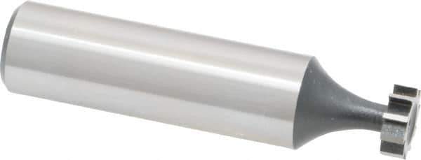 Interstate - 3/8" Diam x 1/8" Face Width, Cobalt, 6 Teeth, Shank Connection Woodruff Keyseat Cutter - Uncoated, 2-1/8" OAL x 1/2" Shank, Straight Teeth, ANSI 403, Old Standard 213 - Exact Tool & Supply