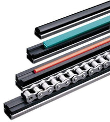 Fenner Drives - 0.59" Guide Height, C3 Mount, UHMW PE, Round Belt Guide - 10" Overall Width x 0.79" Overall Height, Galvanized Steel - Exact Tool & Supply