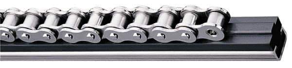 Fenner Drives - 1.75" Guide Width, 0.79" Guide Height, C9 Mount, UHMW PE, Single Chain Guide - 10" Overall Width x 1.16" Overall Height, Galvanized Steel - Exact Tool & Supply