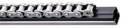 Fenner Drives - 1.75" Guide Width, 0.79" Guide Height, C9 Mount, UHMW PE, Single Chain Guide - 10" Overall Width x 1.16" Overall Height, Galvanized Steel - Exact Tool & Supply