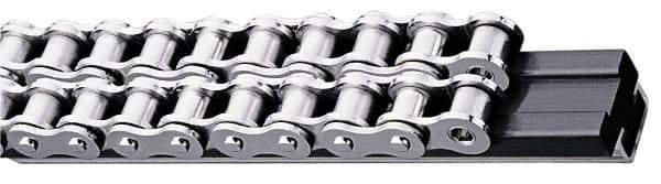 Fenner Drives - 1.75" Guide Width, 0.79" Guide Height, C9 Mount, UHMW PE, Double Chain Guide - 10" Overall Width x 1.16" Overall Height, Galvanized Steel - Exact Tool & Supply