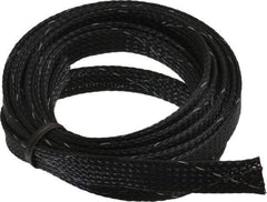 Techflex - Black/White Braided Expandable Cable Sleeve - 10' Coil Length, -103 to 257°F - Exact Tool & Supply