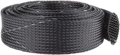 Techflex - Black/White Braided Expandable Cable Sleeve - 10' Coil Length, -103 to 257°F - Exact Tool & Supply