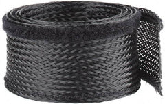 Techflex - Black Braided Cable Sleeve - 3' Coil Length, -103 to 257°F - Exact Tool & Supply