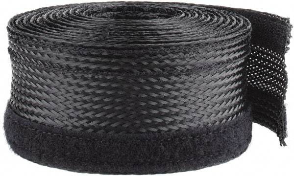 Techflex - Black Braided Cable Sleeve - 10' Coil Length, -103 to 257°F - Exact Tool & Supply