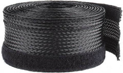 Techflex - Black Braided Cable Sleeve - 10' Coil Length, -103 to 257°F - Exact Tool & Supply