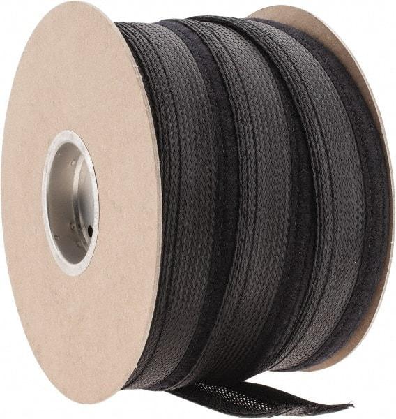 Techflex - Black Braided Cable Sleeve - 100' Coil Length, -103 to 257°F - Exact Tool & Supply