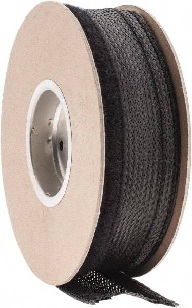 Techflex - Black Braided Cable Sleeve - 25' Coil Length, -103 to 257°F - Exact Tool & Supply