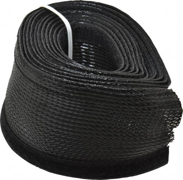Techflex - Black Braided Cable Sleeve - 10' Coil Length, -103 to 257°F - Exact Tool & Supply