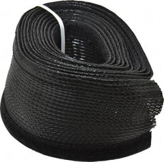 Techflex - Black Braided Cable Sleeve - 10' Coil Length, -103 to 257°F - Exact Tool & Supply