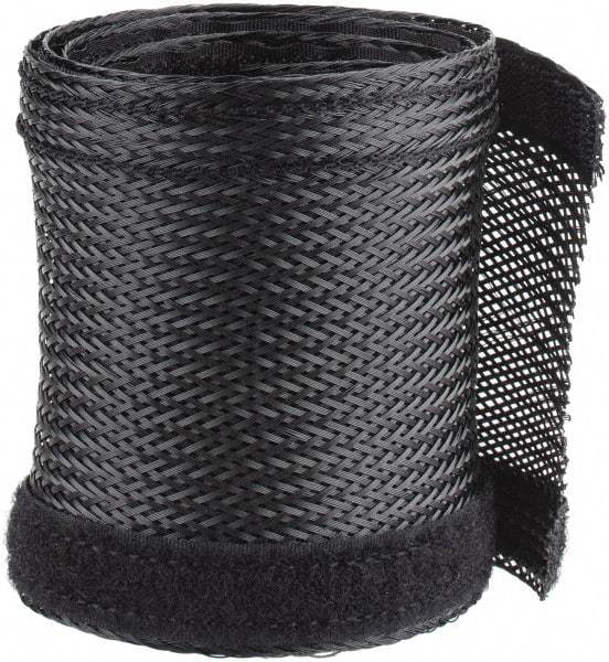 Techflex - Black Braided Cable Sleeve - 3' Coil Length, -103 to 257°F - Exact Tool & Supply