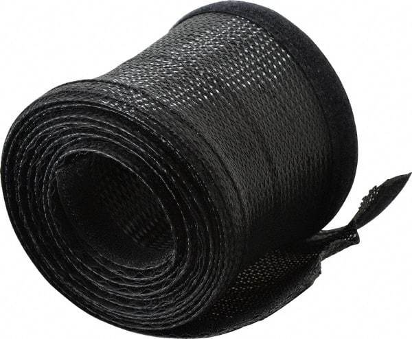 Techflex - Black Braided Cable Sleeve - 10' Coil Length, -103 to 257°F - Exact Tool & Supply