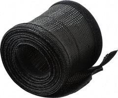 Techflex - Black Braided Cable Sleeve - 10' Coil Length, -103 to 257°F - Exact Tool & Supply