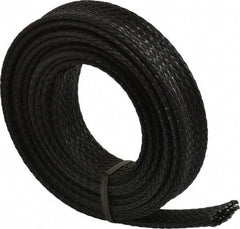 Techflex - Black Braided Expandable Cable Sleeve - 10' Coil Length, -103 to 257°F - Exact Tool & Supply
