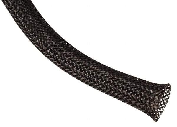 Techflex - Black Braided Expandable Cable Sleeve - 500' Coil Length, -103 to 257°F - Exact Tool & Supply