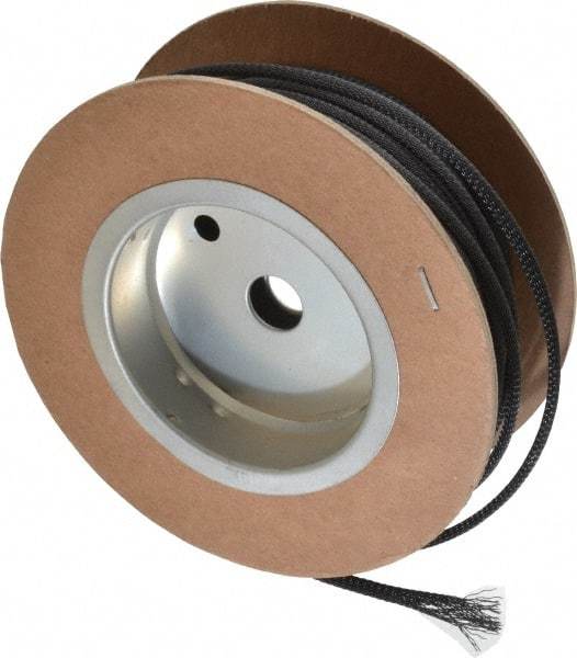 Techflex - Black Braided Expandable Cable Sleeve - 100' Coil Length, -103 to 257°F - Exact Tool & Supply