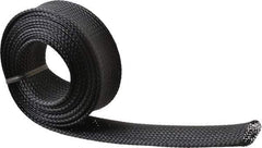 Techflex - Black Braided Expandable Cable Sleeve - 10' Coil Length, -103 to 257°F - Exact Tool & Supply