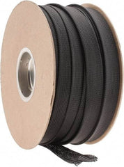 Techflex - Black Braided Expandable Cable Sleeve - 250' Coil Length, -103 to 257°F - Exact Tool & Supply