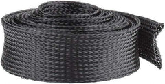 Techflex - Black Braided Expandable Cable Sleeve - 10' Coil Length, -103 to 257°F - Exact Tool & Supply