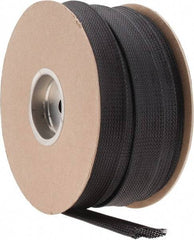 Techflex - Black Braided Expandable Cable Sleeve - 200' Coil Length, -103 to 257°F - Exact Tool & Supply