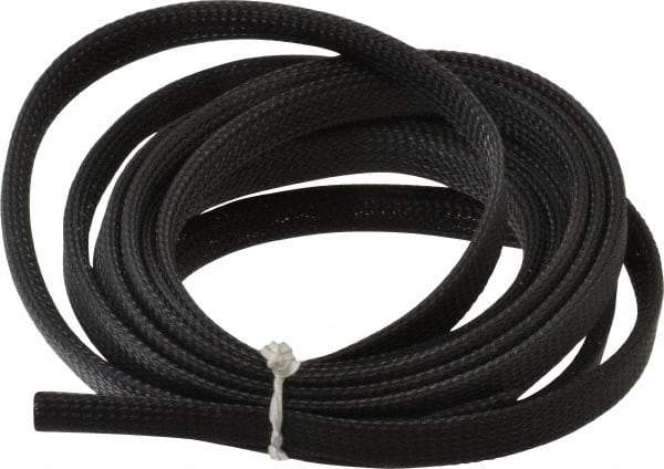 Techflex - Black Braided Expandable Cable Sleeve - 10' Coil Length, -103 to 257°F - Exact Tool & Supply