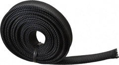 Techflex - Black Braided Expandable Cable Sleeve - 10' Coil Length, -103 to 257°F - Exact Tool & Supply