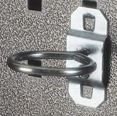 Triton - 1-3/4" ID, 3/16" Diam, 2-1/2" Long Single Ring Tool Holder Pegboard Hook - 2-3/4" Projection, Steel - Exact Tool & Supply