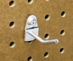 Triton - 3/16" Diam, 1" Long Single Angled End Pegboard Hook - 2-1/8" Projection, 30° Bend, 1" Bend Length, Steel - Exact Tool & Supply