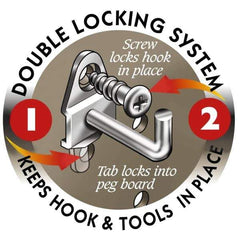 Triton - 1/4" Diam, 6" Long Single Angled End Pegboard Hook - 6-3/32" Projection, 30° Bend, 1/2" Bend Length, Steel - Exact Tool & Supply