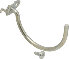 Triton - 3" ID, 1/4" Diam, 3-3/4" Long Curved Pegboard Hook - 4-1/16" Projection, Steel - Exact Tool & Supply
