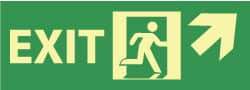 NMC - Exit, Plastic Exit Sign - 14" Wide x 5" High, Glow-in-the-Dark - Exact Tool & Supply