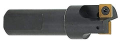 Cutting Tool Technologies - 1-3/4" Cut Diam, 0.47" Max Depth of Cut, 1" Shank Diam, 3-3/4" OAL, Indexable Square Shoulder Centercutting End Mill - SPEH 432 Inserts, Flatted Shank, 90° Lead Angle, Through Coolant - Exact Tool & Supply
