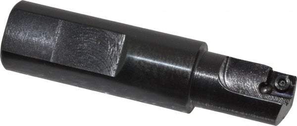 Cutting Tool Technologies - 5/8" Cut Diam, 0.28" Max Depth of Cut, 3/4" Shank Diam, 3" OAL, Indexable Square Shoulder Centercutting End Mill - SDEB 2.522, SDEH 2.522 Inserts, Flatted Shank, 90° Lead Angle - Exact Tool & Supply