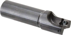Cutting Tool Technologies - 7/8" Cut Diam, 0.28" Max Depth of Cut, 3/4" Shank Diam, 3" OAL, Indexable Square Shoulder Centercutting End Mill - SPEH 2.522 Inserts, Flatted Shank, 90° Lead Angle - Exact Tool & Supply