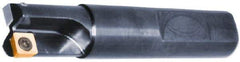 Cutting Tool Technologies - 2" Cut Diam, 0.34" Max Depth of Cut, 3/4" Shank Diam, 3.28" OAL, Indexable Square Shoulder End Mill - SPEH 332 Inserts, Weldon Shank, 90° Lead Angle - Exact Tool & Supply