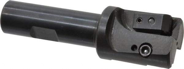 APT - 1-1/4" Cut Diam, 0.65" Max Depth of Cut, 3/4" Shank Diam, 3-7/8" OAL, Indexable Square Shoulder End Mill - TPC 32..., TPG 32., TPU 32. Inserts, Weldon Shank, 90° Lead Angle, Series Tri-Dex - Exact Tool & Supply