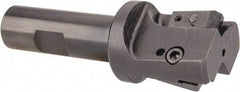 APT - 1-3/8" Cut Diam, 0.65" Max Depth of Cut, 3/4" Shank Diam, 3-7/8" OAL, Indexable Square Shoulder End Mill - TPC 32..., TPG 32., TPU 32. Inserts, Weldon Shank, 90° Lead Angle, Series Tri-Dex - Exact Tool & Supply