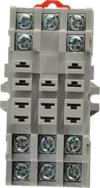 Eaton Cutler-Hammer - 11 Pins, 300 VAC, 15 Amp, Square Relay Socket - DIN Rail Mount, Panel Mount, Screw Clamp Terminal - Exact Tool & Supply