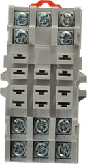 Eaton Cutler-Hammer - 11 Pins, 300 VAC, 15 Amp, Square Relay Socket - DIN Rail Mount, Panel Mount, Screw Clamp Terminal - Exact Tool & Supply