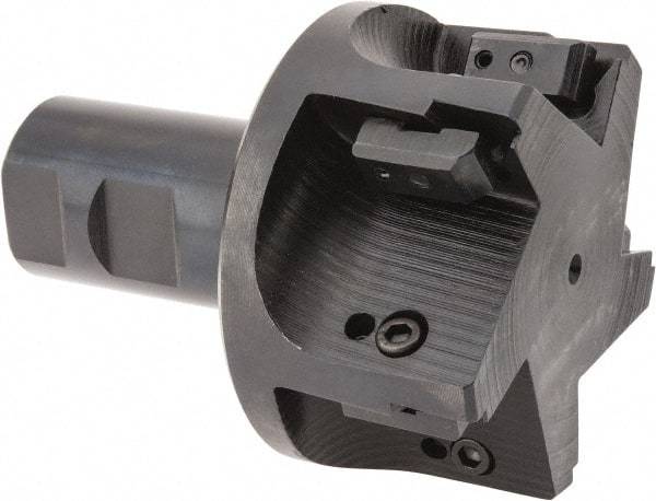 APT - 3" Cut Diam, 0.65" Max Depth of Cut, 1-1/4" Shank Diam, 3-7/8" OAL, Indexable Square Shoulder End Mill - TPC 32..., TPG 32., TPU 32. Inserts, Weldon Shank, 90° Lead Angle, Series Tri-Dex - Exact Tool & Supply
