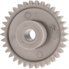 Made in USA - 24 Pitch, 1.416" Pitch Diam, 1-1/2" OD, 34 Tooth Spur Gear - 1/4" Face Width, 1/4" Bore Diam, 39/64" Hub Diam, 20° Pressure Angle, Acetal - Exact Tool & Supply