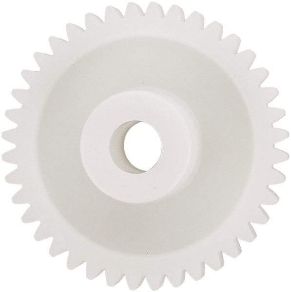 Made in USA - 48 Pitch, 1.666" Pitch Diam, 1-3/4" OD, 40 Tooth Spur Gear - 1/4" Face Width, 5/16" Bore Diam, 43/64" Hub Diam, 20° Pressure Angle, Acetal - Exact Tool & Supply