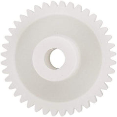 Made in USA - 48 Pitch, 1.666" Pitch Diam, 1-3/4" OD, 40 Tooth Spur Gear - 1/4" Face Width, 5/16" Bore Diam, 43/64" Hub Diam, 20° Pressure Angle, Acetal - Exact Tool & Supply